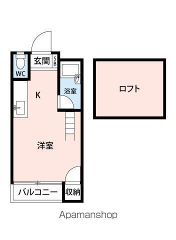 シャーミー香椎Ⅱ(ワンルーム/2階)の間取り写真