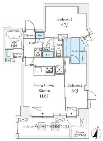 フルハウス飯田橋(2LDK/2階)の間取り写真