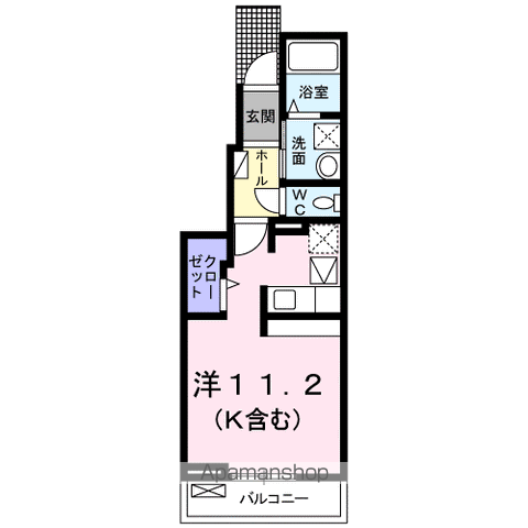 めぞん春日Ⅱ(ワンルーム/1階)の間取り写真
