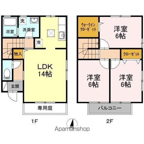ローズコート　Ｃ棟(3LDK)の間取り写真