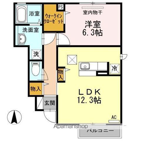 プルミエール砧2丁目(1LDK/1階)の間取り写真