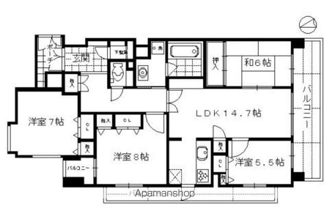エスリード醍醐(4LDK/3階)の間取り写真