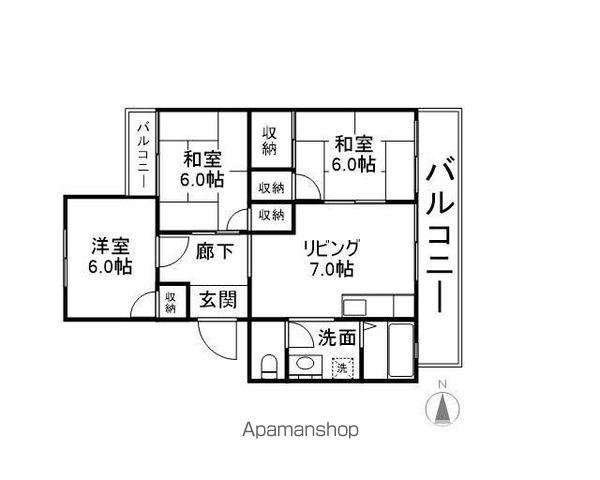 ハイネスやまざき(3DK/3階)の間取り写真
