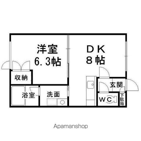 コーポプリムラⅠ(1DK/2階)の間取り写真