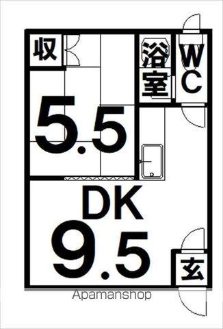 第2グリンハイツ(1LDK/2階)の間取り写真