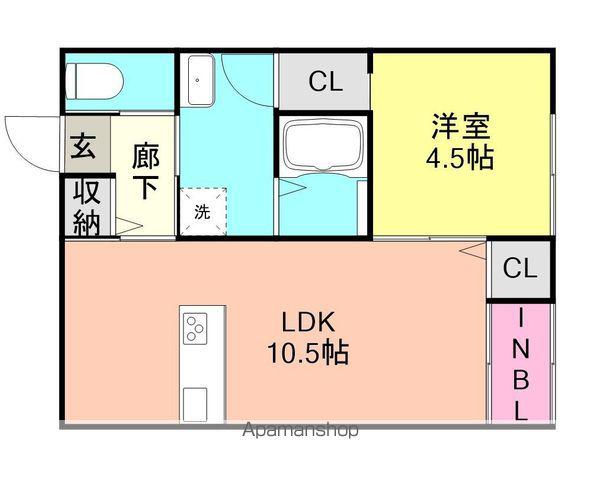 NUOVO B(1LDK/1階)の間取り写真