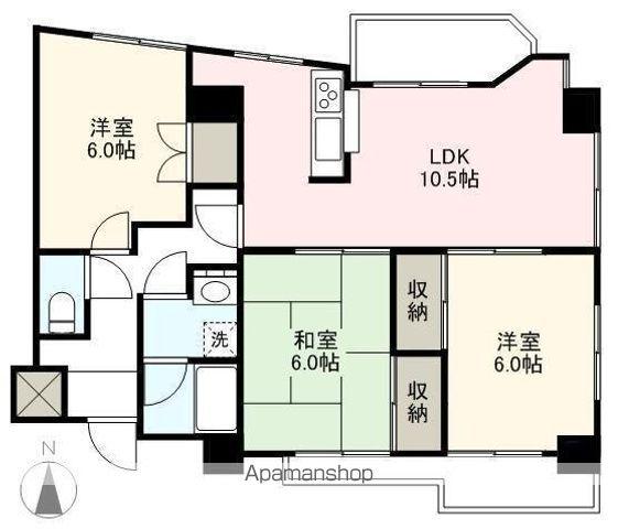 ベルエミナンス桜町マンション(3LDK/2階)の間取り写真