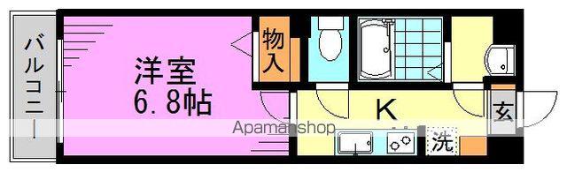 モン・シャトー蚕糸の森Ⅱ(1K/2階)の間取り写真