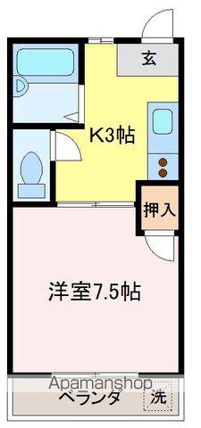 エスペラントY(1K/1階)の間取り写真