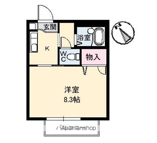CASA安宅AB(1K/2階)の間取り写真