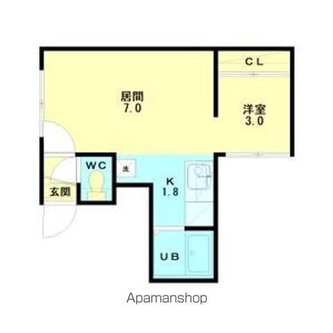 アイアール中の島Ⅰ(1DK/3階)の間取り写真
