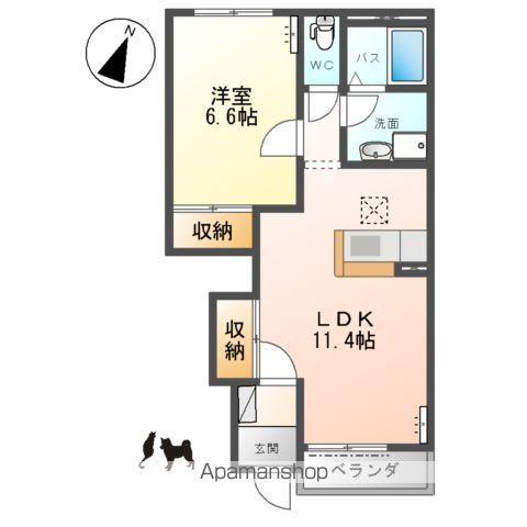 ジェム フォレスト(1LDK/1階)の間取り写真