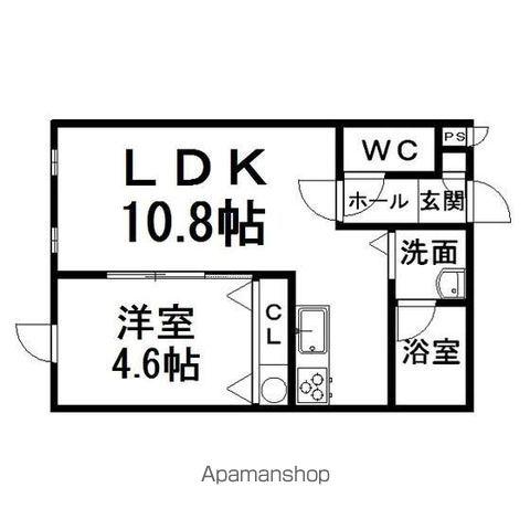 ヴァンドーム青葉(1LDK/1階)の間取り写真