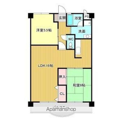 第2サンシャインマンション(2LDK/4階)の間取り写真