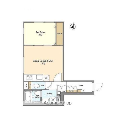 ASTILE原宿(1LDK/1階)の間取り写真