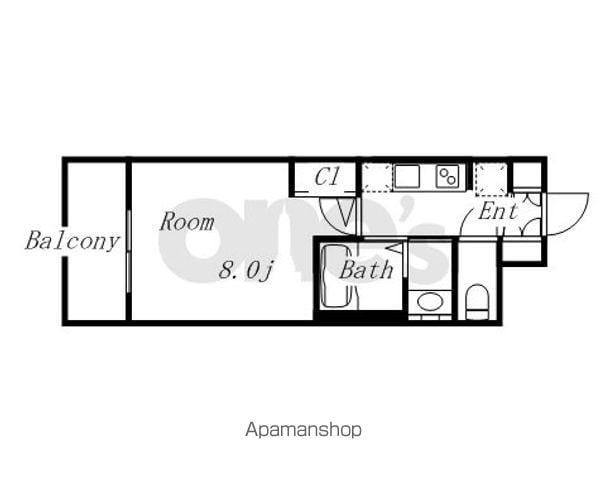 エステムコート名古屋新栄Ⅱアリーナ(1K/14階)の間取り写真