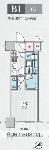 テラス浅草橋(1K/2階)の間取り写真