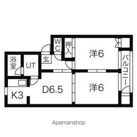 ハイツカストル(2DK/2階)の間取り写真