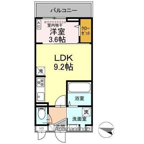 E-COMFORT FLAT(1LDK/2階)の間取り写真