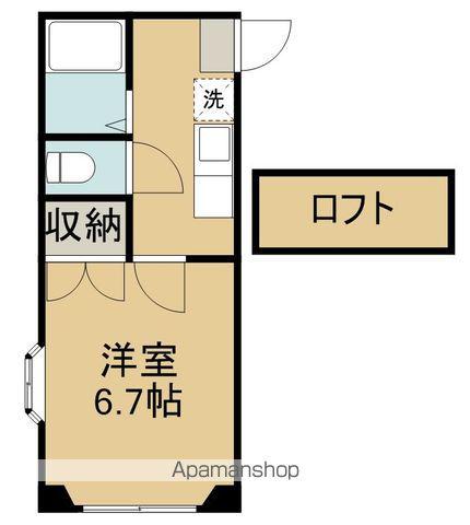 ホワイトキャッスル36番館(1K/2階)の間取り写真