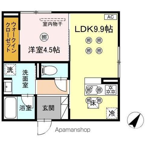 D-ROOM松香台(1LDK/1階)の間取り写真