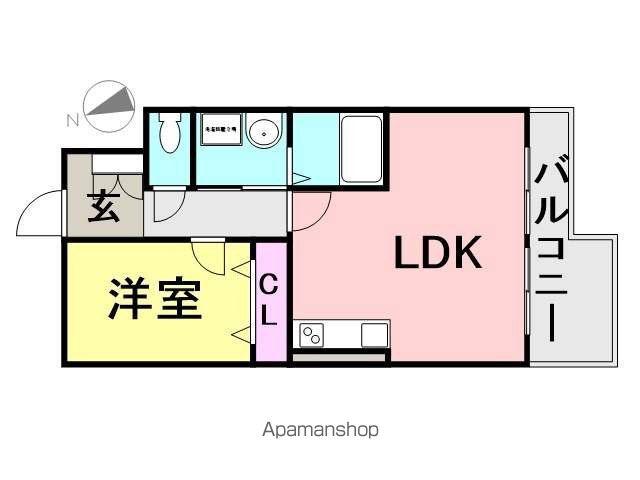 フラワーメゾン東園田(1LDK/1階)の間取り写真