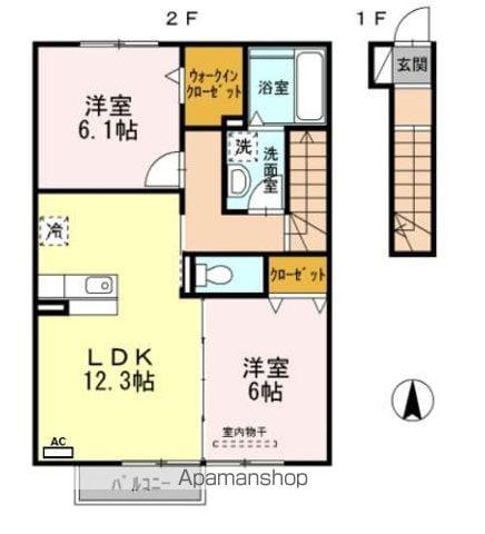 グランディールJ(2LDK/2階)の間取り写真