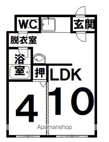 ラ・ポレール(1LDK/2階)の間取り写真