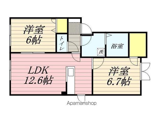 セトルプレイスⅢ(2LDK/2階)の間取り写真