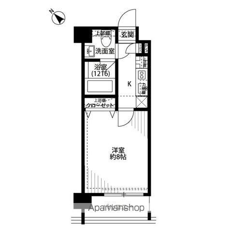 プレール・ドゥーク桜新町(1K/8階)の間取り写真