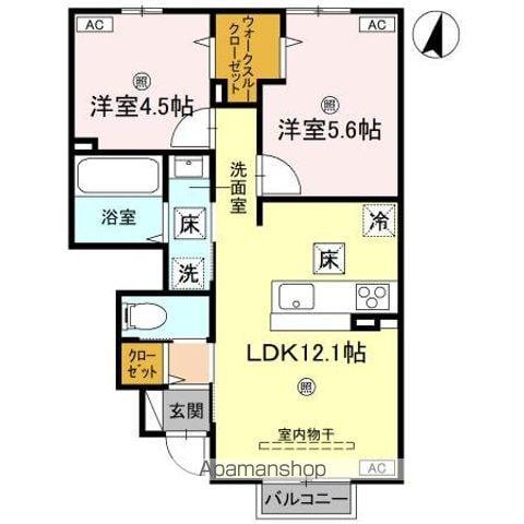 クレスト(2LDK/1階)の間取り写真