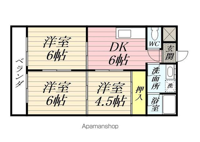 FIFTH AVE(3DK/2階)の間取り写真