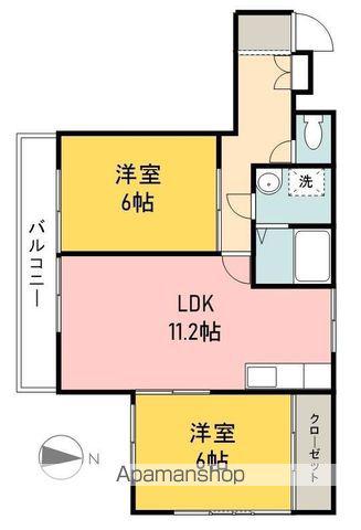大谷ビル(2LDK/2階)の間取り写真