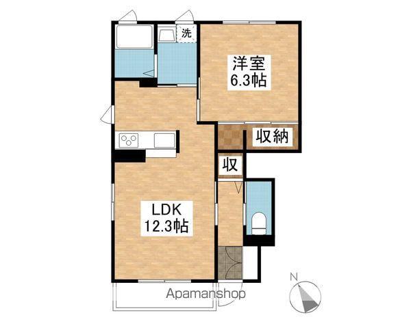 クレアガーデン A棟(1LDK/1階)の間取り写真