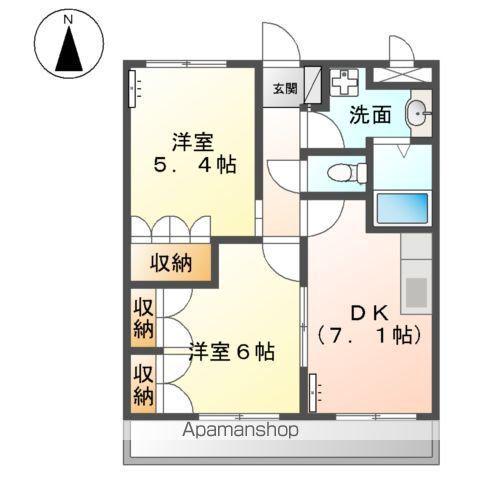 エルアール(2DK/2階)の間取り写真