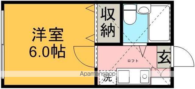 サンライズ霞ヶ関(1K/2階)の間取り写真