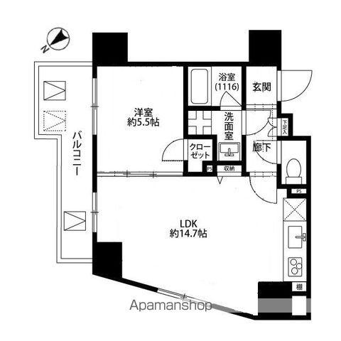プレール・ドゥーク東京イーストⅤ(1LDK/7階)の間取り写真