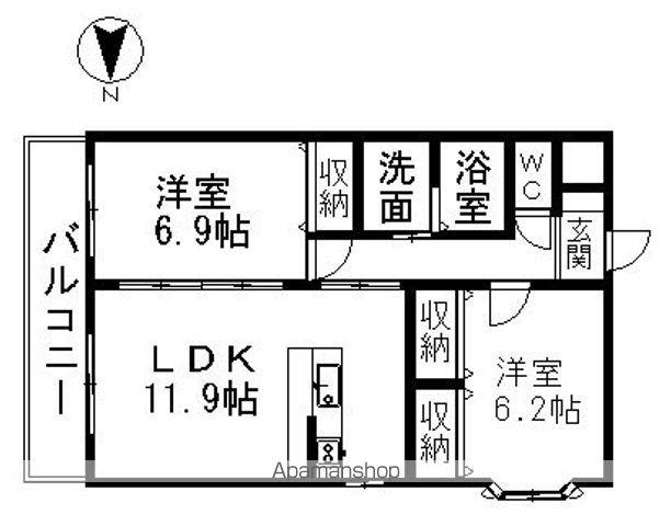 サンメゾン芳野(2LDK/2階)の間取り写真