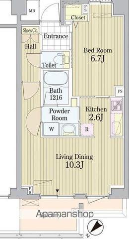 PRIME URBAN 東中野 COURT(1LDK/2階)の間取り写真