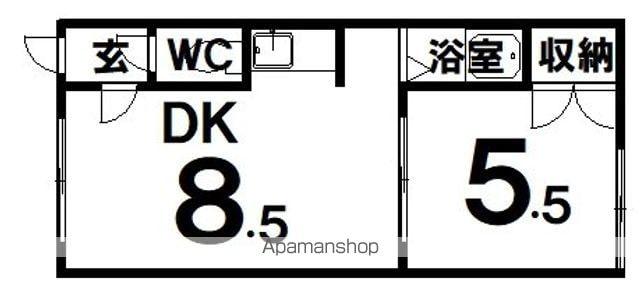 ハイツ中村A(1DK/2階)の間取り写真