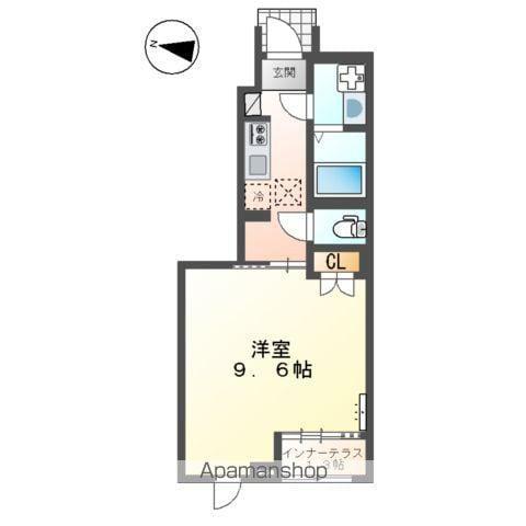 スターテラスⅡ南蔵王町(1K/1階)の間取り写真