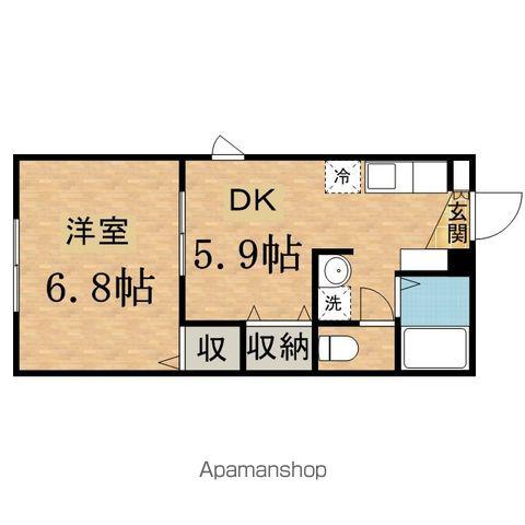 ハイツ草香(1DK/1階)の間取り写真