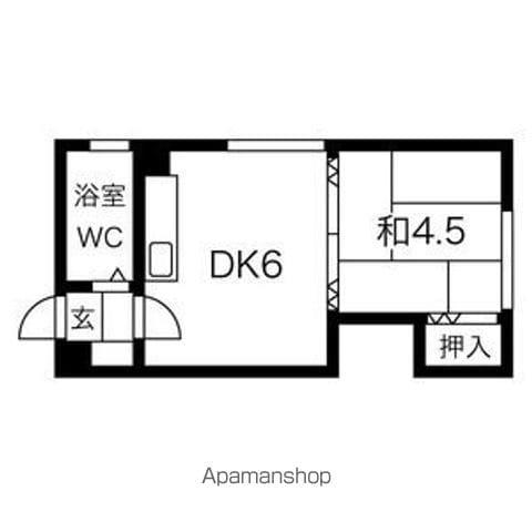南郷ハイツ(1DK/3階)の間取り写真