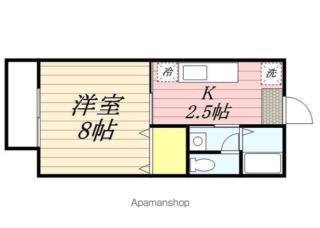 サンビレッジ赤坂(1K/1階)の間取り写真