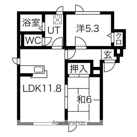リバティーベル(2LDK/1階)の間取り写真