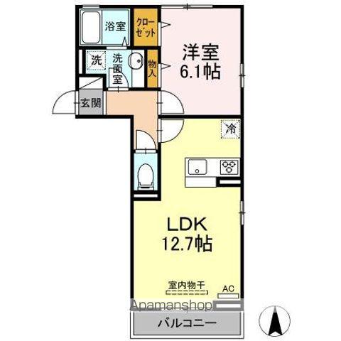 アイリス(1LDK/2階)の間取り写真