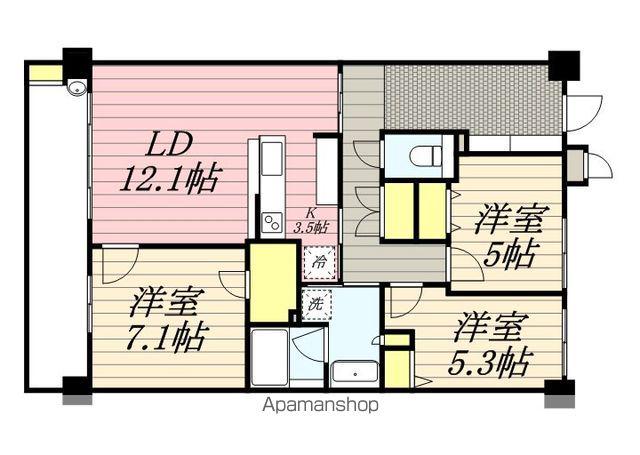 パ-ク・サンリヤン博多の森Ⅴ番館(3LDK/12階)の間取り写真