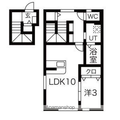 メゾンドショコラ(1LDK/2階)の間取り写真