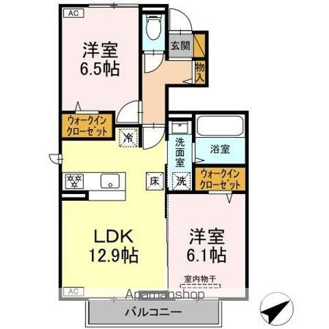 バニュルス VI(2LDK/1階)の間取り写真