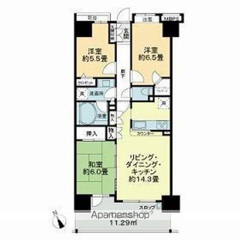 グランヒルシティ ミレナ(3LDK/12階)の間取り写真